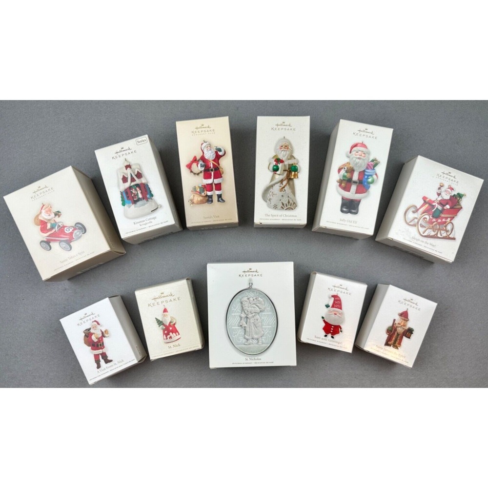 Hallmark Keepsake Santa Themed Ornaments Lot Of 11 All NIB! Years- 2006-2011
